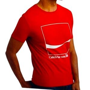 Lucky Brand Men's Short Sleeve Crew Neck Minimal Coke Tee Color red Size M